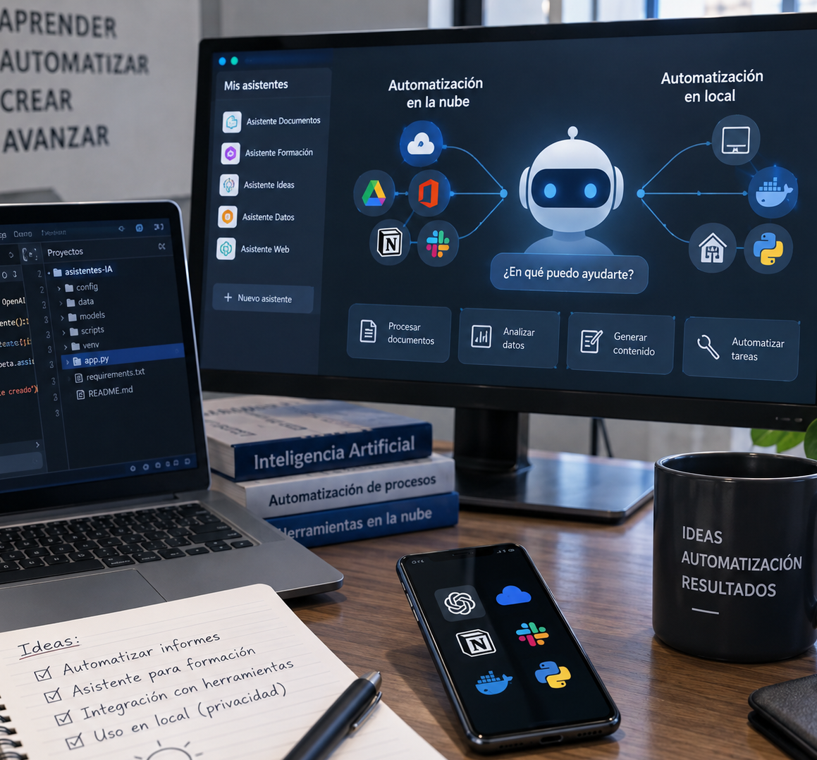 Curso de ASISTENTES DE IA PERSONALIZADOS: AUTOMATIZACI&Oacute;N EN LA NUBE Y EN LOCAL 